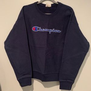 Navy Champion Vintage Style Crewneck